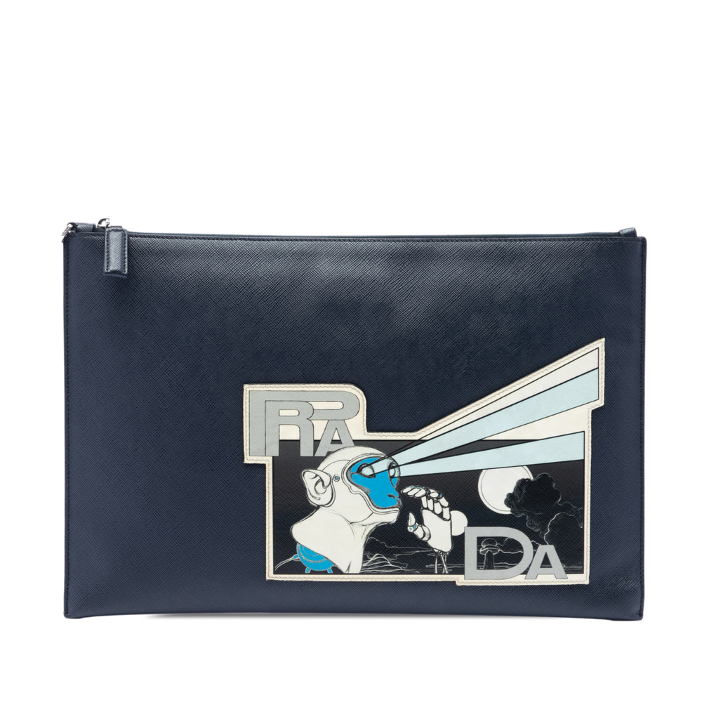 Pre-Loved Prada Saffiano Monkey Robot Clutch